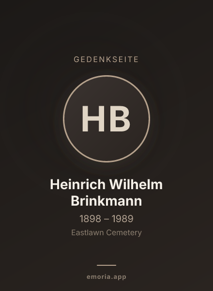 Gedenkportrait von Heinrich Wilhelm Brinkmann
