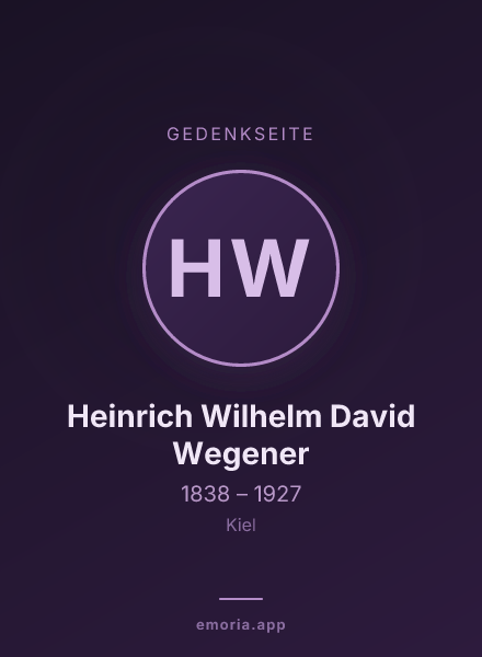 Gedenkportrait von Heinrich Wilhelm David Wegener