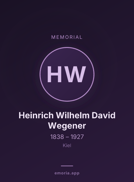 Memorial portrait of Heinrich Wilhelm David Wegener