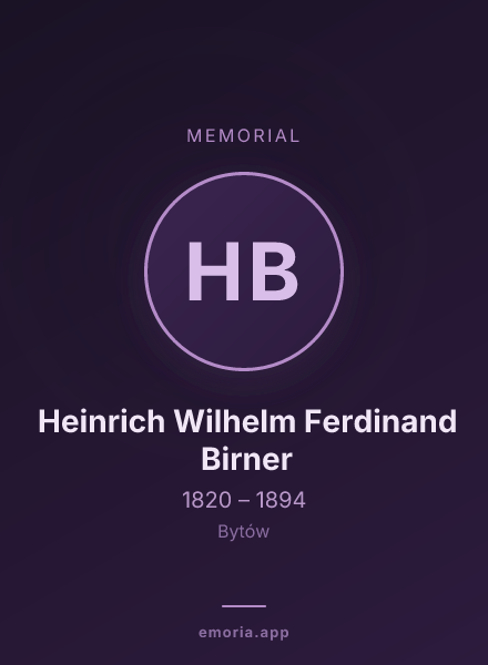Memorial portrait of Heinrich Wilhelm Ferdinand Birner