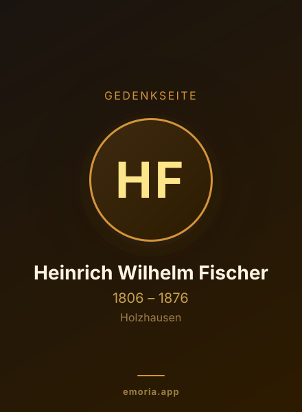 Gedenkportrait von Heinrich Wilhelm Fischer