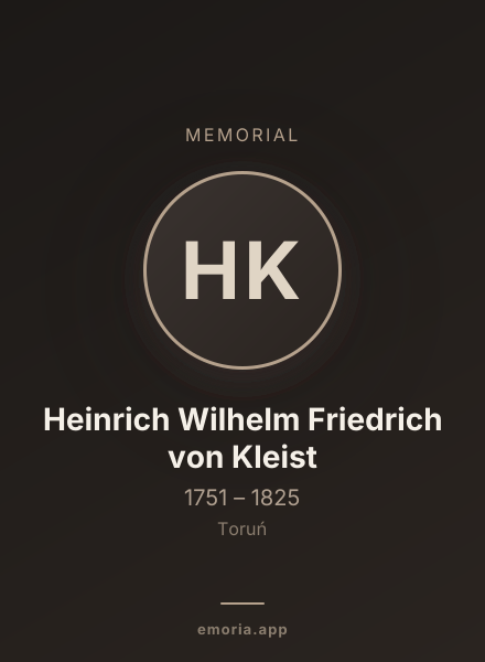 Memorial portrait of Heinrich Wilhelm Friedrich von Kleist