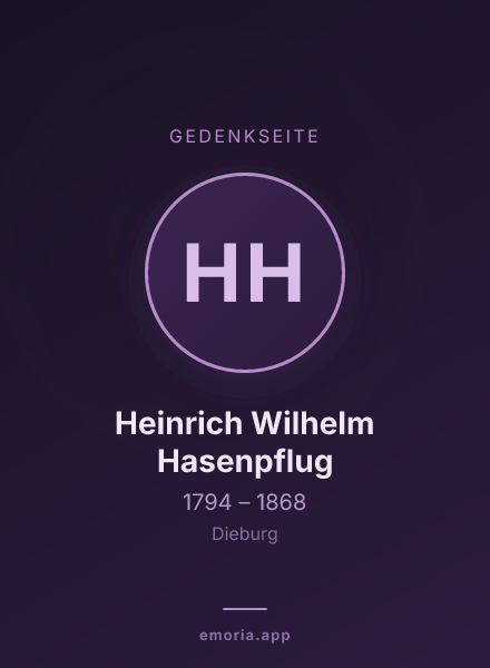Gedenkportrait von Heinrich Wilhelm Hasenpflug