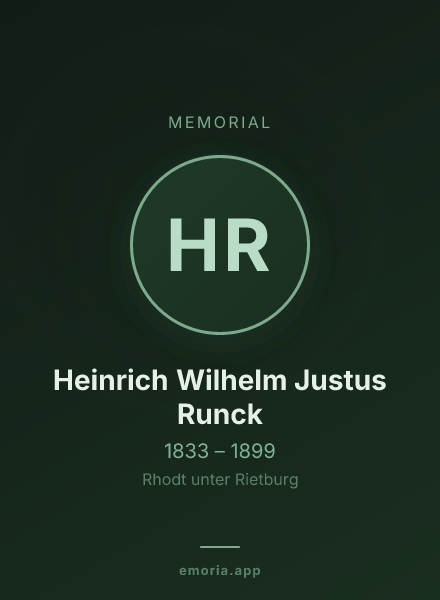 Memorial portrait of Heinrich Wilhelm Justus Runck
