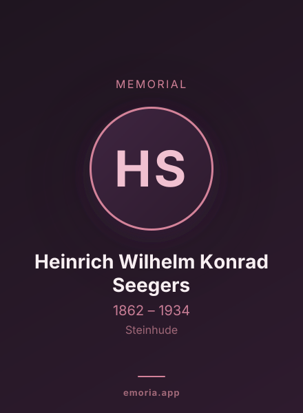 Memorial portrait of Heinrich Wilhelm Konrad Seegers