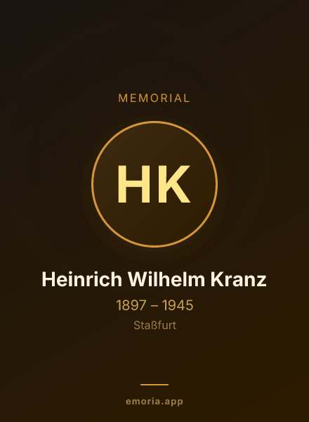 Memorial portrait of Heinrich Wilhelm Kranz