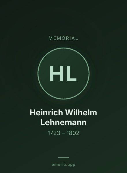 Memorial portrait of Heinrich Wilhelm Lehnemann