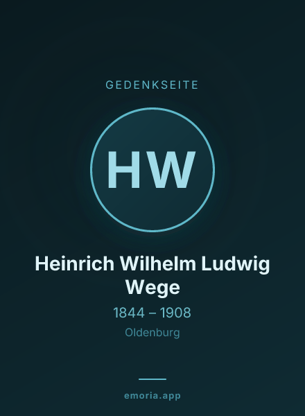 Gedenkportrait von Heinrich Wilhelm Ludwig Wege