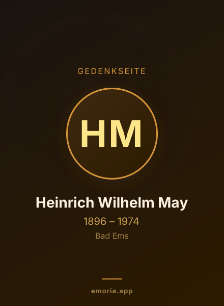 Gedenkportrait von Heinrich Wilhelm May