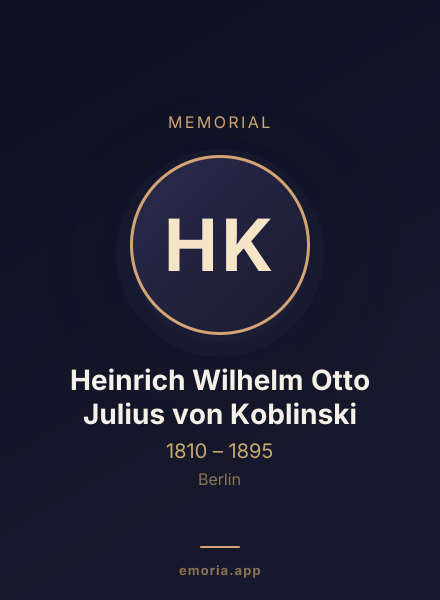Memorial portrait of Heinrich Wilhelm Otto Julius von Koblinski