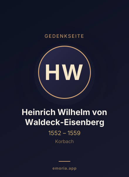 Gedenkportrait von Heinrich Wilhelm von Waldeck-Eisenberg