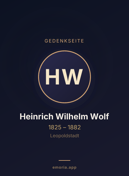 Gedenkportrait von Heinrich Wilhelm Wolf