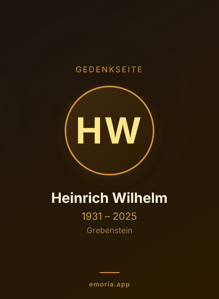 Gedenkportrait von Heinrich Wilhelm