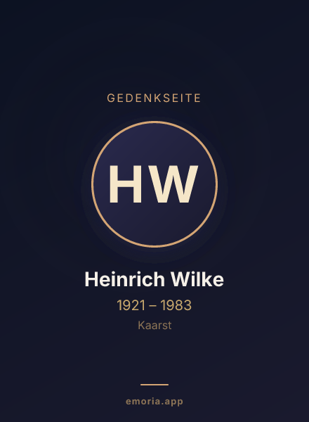 Gedenkportrait von Heinrich Wilke