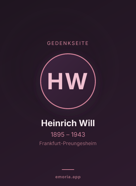 Gedenkportrait von Heinrich Will