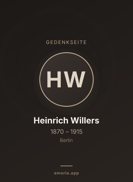 Gedenkportrait von Heinrich Willers