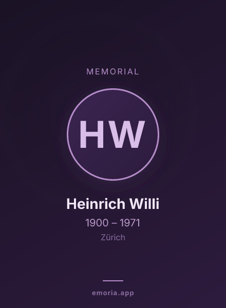 Memorial portrait of Heinrich Willi