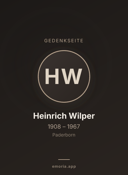Gedenkportrait von Heinrich Wilper