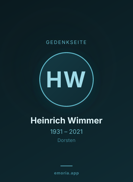 Gedenkportrait von Heinrich Wimmer