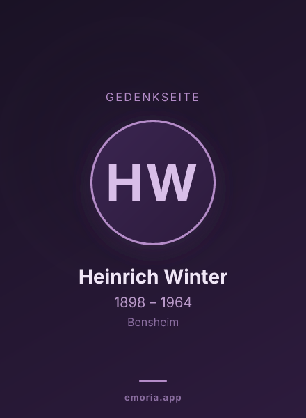 Gedenkportrait von Heinrich Winter