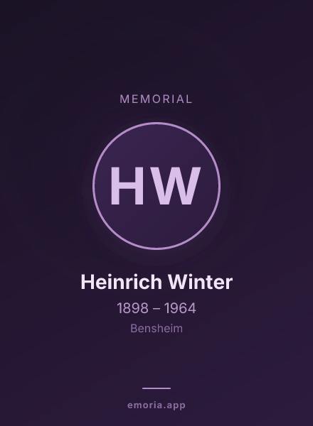 Memorial portrait of Heinrich Winter
