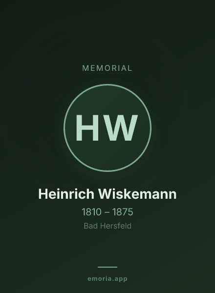 Memorial portrait of Heinrich Wiskemann