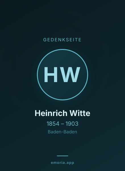 Gedenkportrait von Heinrich Witte