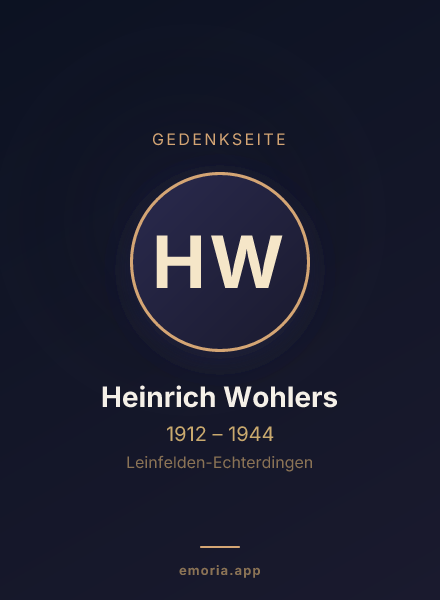 Gedenkportrait von Heinrich Wohlers