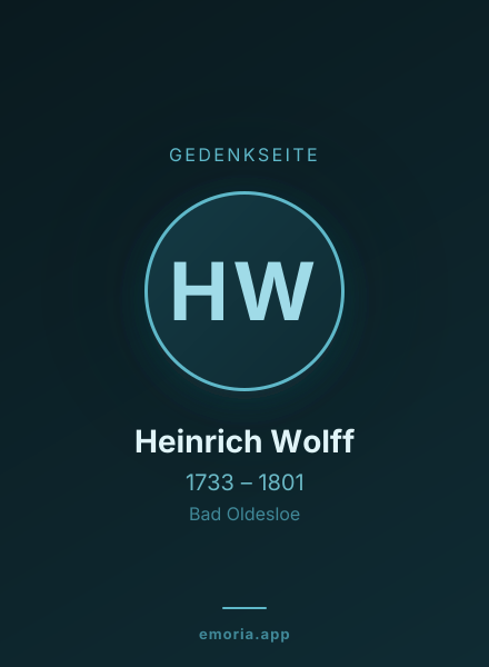 Gedenkportrait von Heinrich Wolff