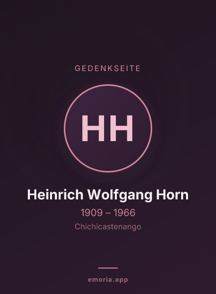 Gedenkportrait von Heinrich Wolfgang Horn