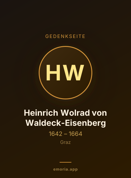 Gedenkportrait von Heinrich Wolrad von Waldeck-Eisenberg