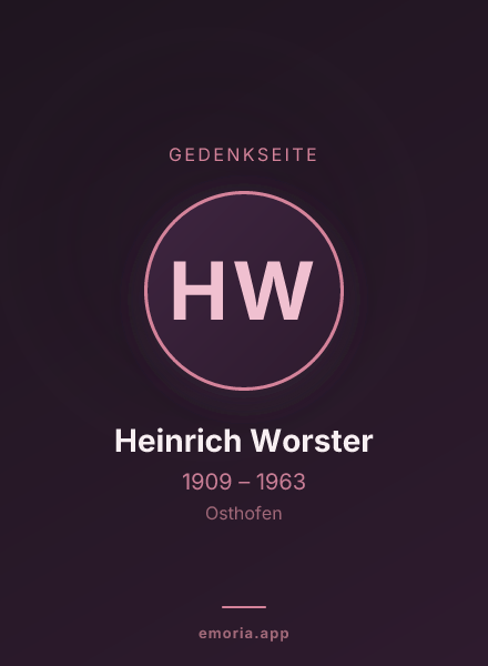 Gedenkportrait von Heinrich Worster