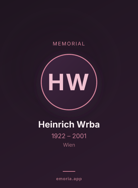 Memorial portrait of Heinrich Wrba
