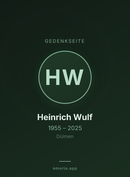 Gedenkportrait von Heinrich Wulf