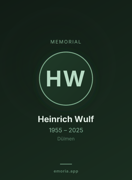 Memorial portrait of Heinrich Wulf