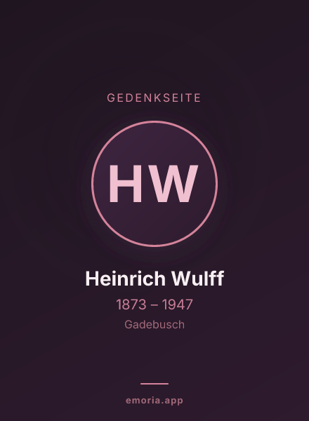 Gedenkportrait von Heinrich Wulff