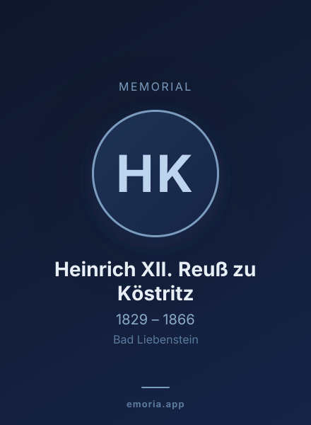 Memorial portrait of Heinrich XII. Reuß zu Köstritz