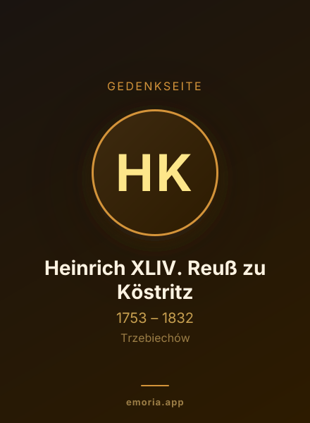 Gedenkportrait von Heinrich XLIV. Reuß zu Köstritz