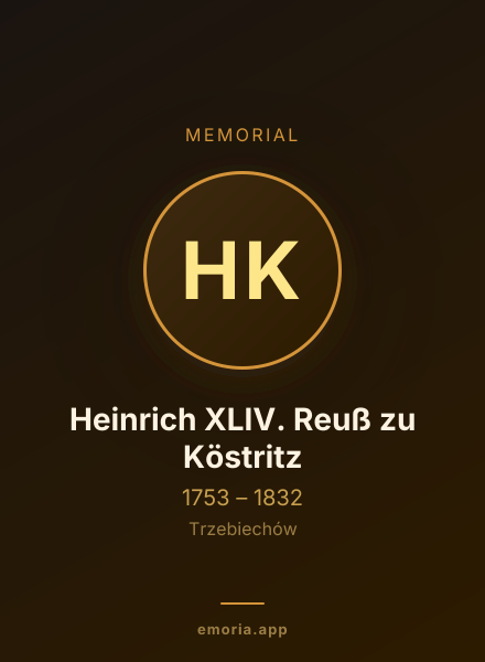Memorial portrait of Heinrich XLIV. Reuß zu Köstritz