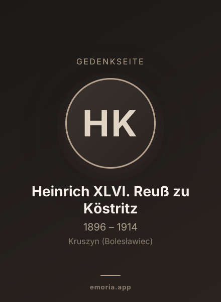 Gedenkportrait von Heinrich XLVI. Reuß zu Köstritz