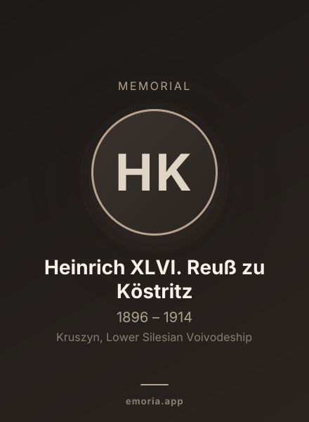 Memorial portrait of Heinrich XLVI. Reuß zu Köstritz