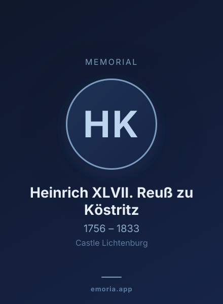 Memorial portrait of Heinrich XLVII. Reuß zu Köstritz