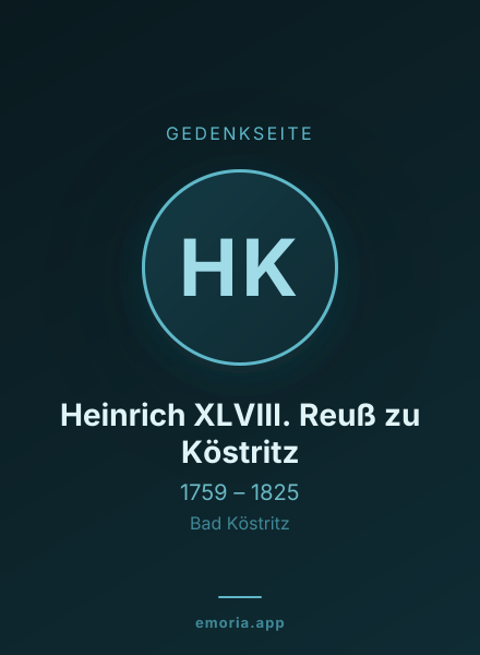 Gedenkportrait von Heinrich XLVIII. Reuß zu Köstritz