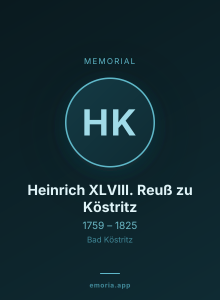 Memorial portrait of Heinrich XLVIII. Reuß zu Köstritz