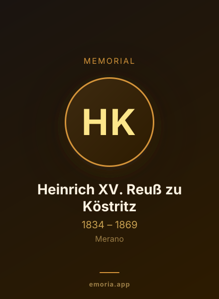 Memorial portrait of Heinrich XV. Reuß zu Köstritz