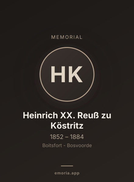 Memorial portrait of Heinrich XX. Reuß zu Köstritz