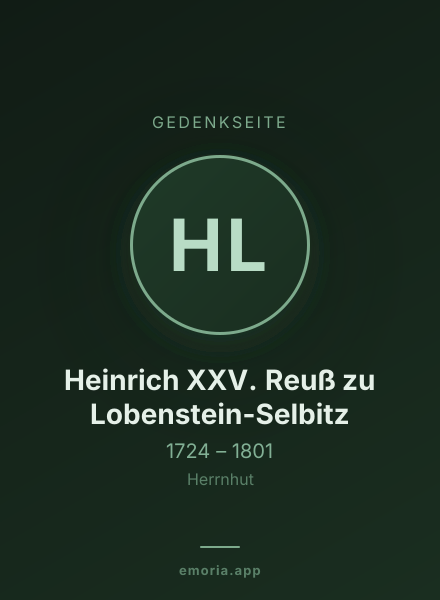 Gedenkportrait von Heinrich XXV. Reuß zu Lobenstein-Selbitz