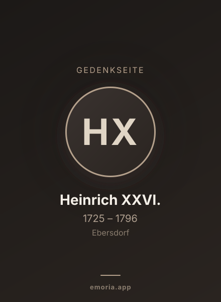 Gedenkportrait von Heinrich XXVI.
