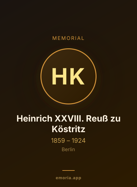 Memorial portrait of Heinrich XXVIII. Reuß zu Köstritz