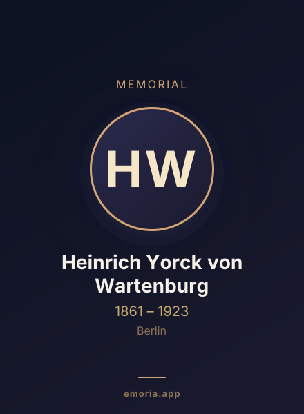 Memorial portrait of Heinrich Yorck von Wartenburg